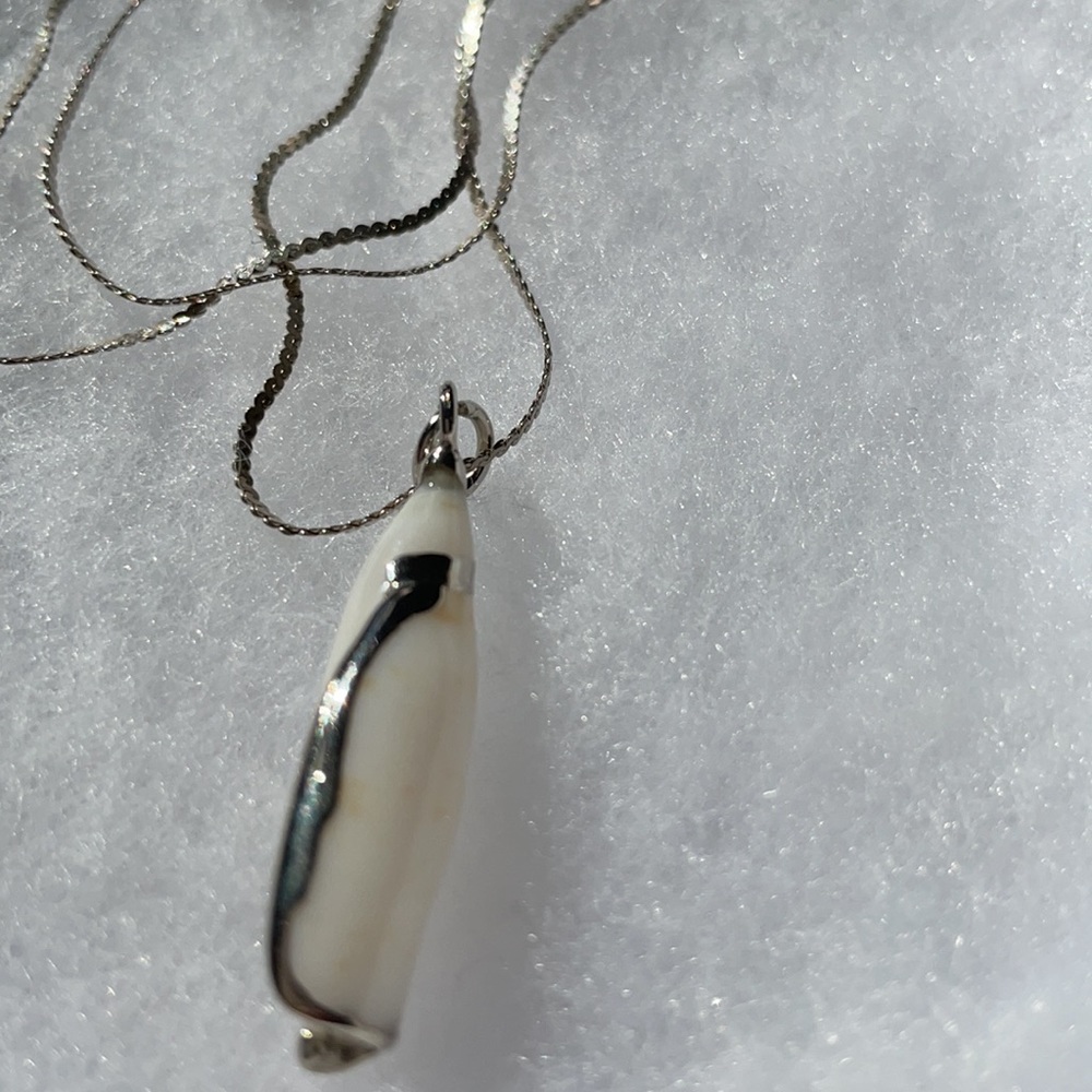 Artisan Sterling Silver White Shell Necklace, 20” - image 2